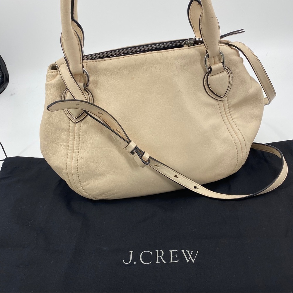 J.Crew Peyton smooth leather satchel blush nude nwt!